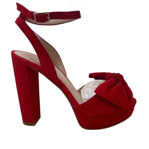 Pella Moda Red Suede Heels - Size 6.5